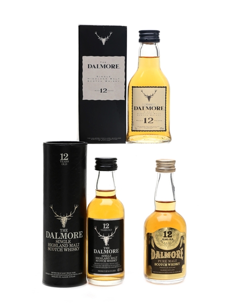 Dalmore 12 Year Old Black, Gold & White Label 3 x 5cl