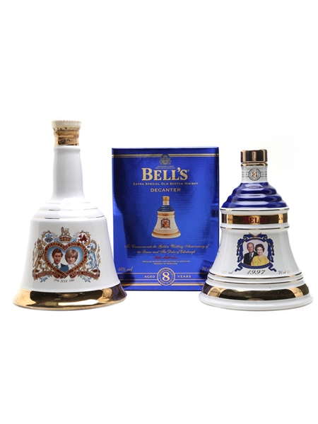 Bell's Ceramic Decanters Golden Anniversary & The Royal Wedding 70cl & 75cl / 40%