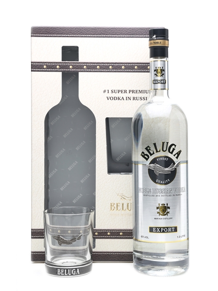 Beluga Vodka and Rocks Glass Pack 1 Litre 40%