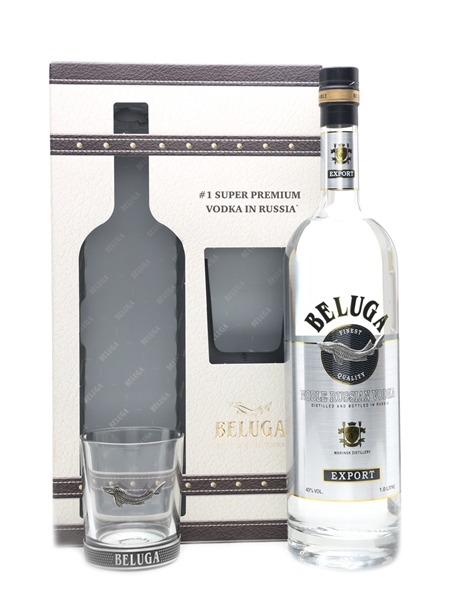 Beluga Vodka and Rocks Glass Pack 1 Litre 40%