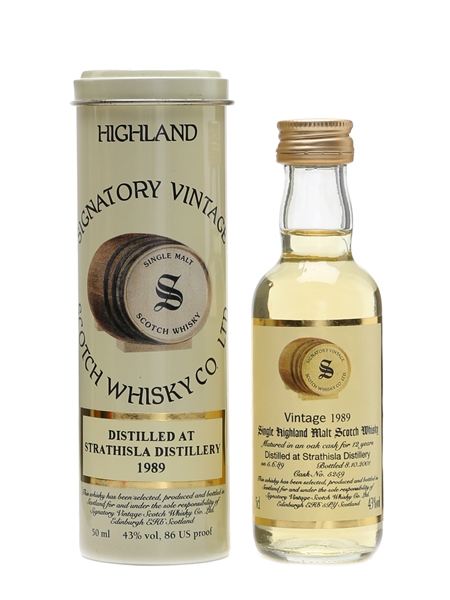 Strathisla 1989 12 Year Old Bottled 2001 - Signatory Vintage 5cl / 43%