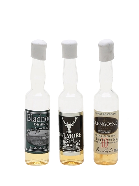 Bladnoch, Dalmore & Glengoyne The World's Smallest Bottles Of Whisky 3 x <1cl