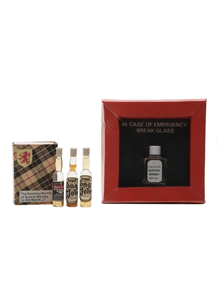 Whisky Novelty Miniatures The World's Smallest Bottles Of Whisky 4 x 1ml