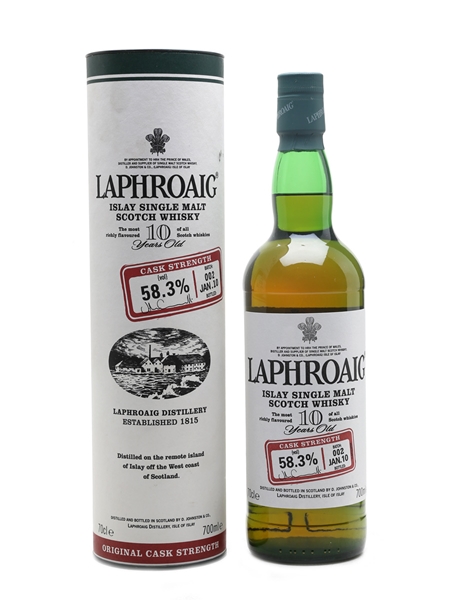 Laphroaig 10 Year Old Cask Strength Bottled 2010 - Batch 002 70cl / 58.3%