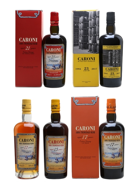 Caroni 12, 15, 17, 21 & 23 Year Old Trinidad Rum 5 x 70cl