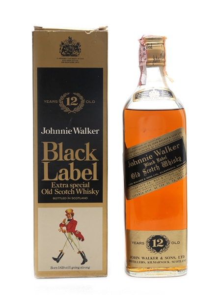 Johnnie Walker Black Label 12 Year Old Bottled 1980s - Wax & Vitale 75cl / 40%