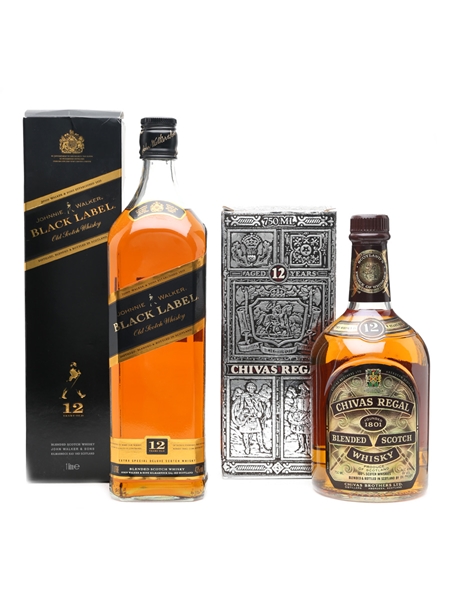 Chivas Regal 12yo & Johnnie Walker 12yo 1 Litre & 70cl 