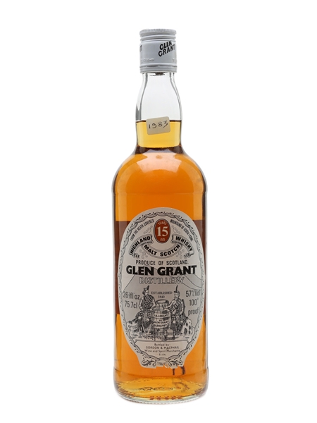 Glen Grant 15 Year Old 100 Proof Bottled 1980s - Gordon & MacPhail 75.7cl / 57%