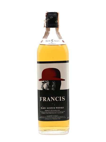 Francis Red Bowler 5 Year Old Bottled 1980s - Forrester Milne & Co 75cl / 40%