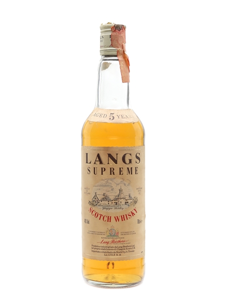 Lang's Supreme Bottled 1990s - Lang's Brothers 70cl / 40%