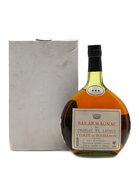 Comte De Boisseson 3 Star Bottled 1980s - Bas Armagnac Du Chateau De Lacquy 70cl / 40%