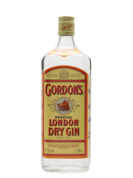 Gordon's Dry Gin Bottled 1990s 100cl / 47.3%