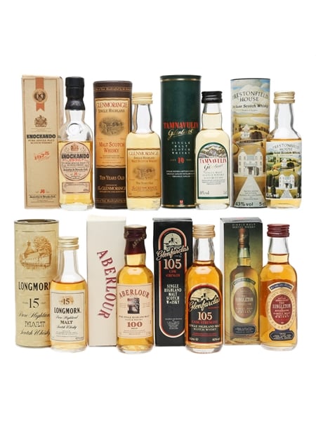 Assorted Single Malt Whisky inc.Aberlour 100 Proof Miniature