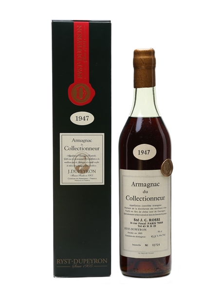 Dupeyron 1947 Armagnac Bottled for J C Rossi, Paris 70cl / 43.9%