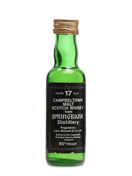 Springbank 17 Year Old Bottled 1970s - Cadenhead's 5cl / 46%