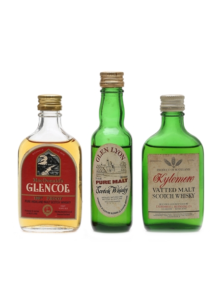 Glencoe, Glen Lyon & Kylemore Bottled 1970s 3 x 3.7cl-5cl