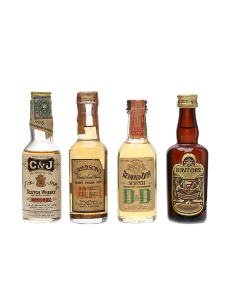 Assorted Scotch Whisky Bottled 1950s-1970s 4 x 4.7cl