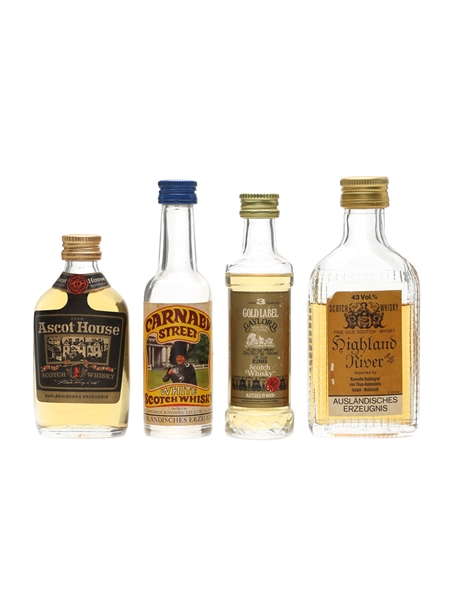 Assorted Scotch Whisky Ascot House, Carnaby Street, Gaylord & Highland River 4 x 5cl