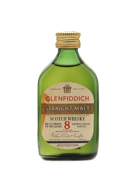 Glenfiddich 8 Year Old Straight Malt Bottled 1960s 4.68cl / 43%