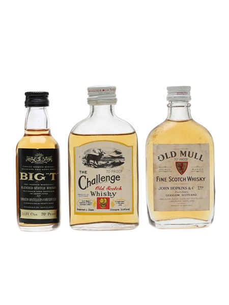 Big T, The Challenge & Old Mull Bottled 1960s 3 x 5cl / 40%