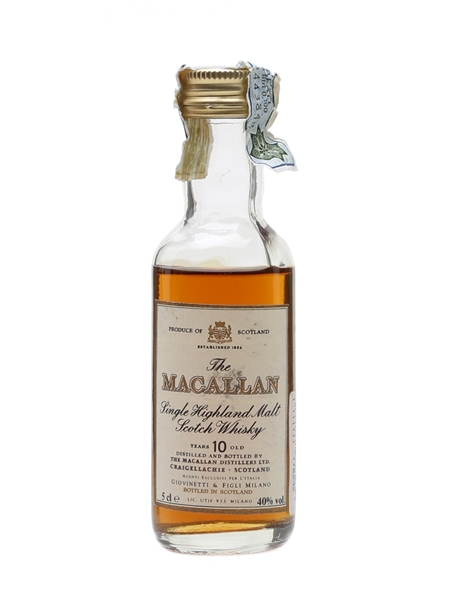 Macallan 10 Year Old Bottled 1980s - Giovinetti 5cl / 40%