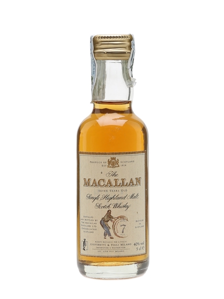 Macallan 7 Year Old Bottled 1980s - Ginovetti 5cl / 40%