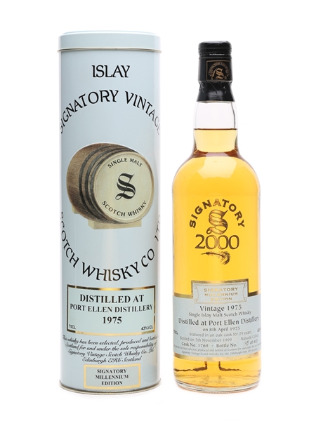 Port Ellen 1975 24 Year Old Millenium Edition Bottled 1999 - Signatory Vintage 70cl