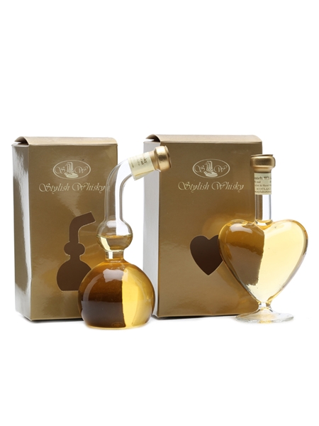 2 x Scotch Whisky Heart & Pot Still Miniatures