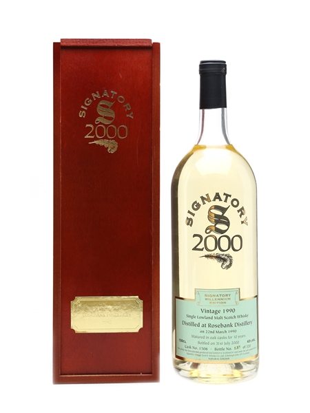 Rosebank 1990 10 Year Old Millennium Bottled 2000 - Signatory Vintage 150cl