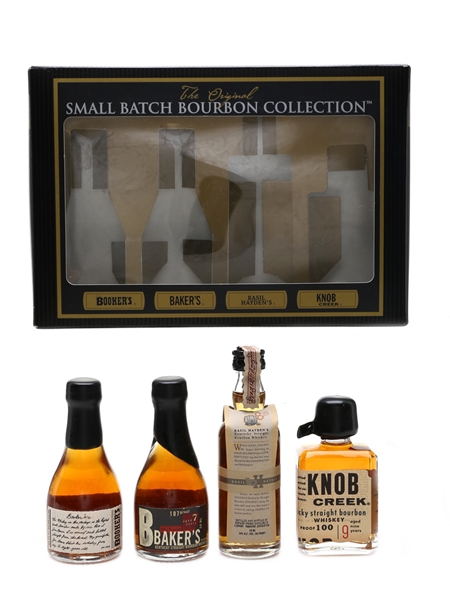 Original Small Batch Bourbon Collection Booker's, Baker's, Basil Hayden's, Knob Creek 4 x 5cl