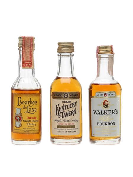 Bourbon De Luxe, Kentucky Tavern & Walker's Bottled 1950s-1960s 3 x 4.7cl / 43%