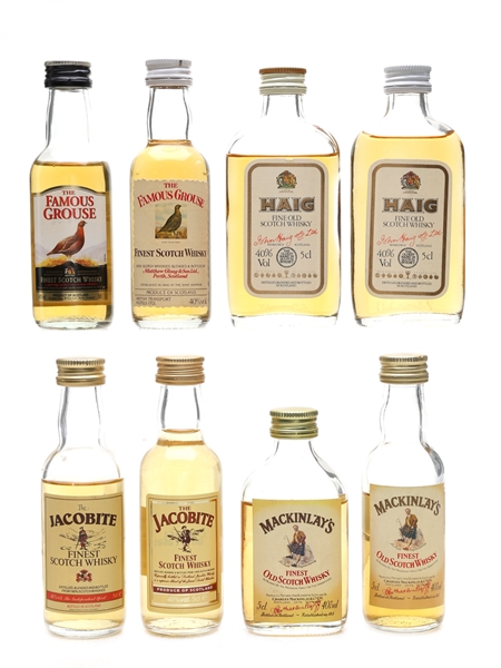 Assorted Blended Scotch Whisky Famous Grouse, Haig, Jacobite & Mackinlay's 8 x 5cl / 40%