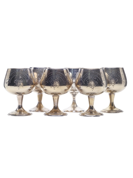 Six Metal Goblets  