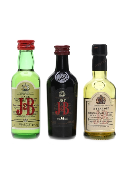 J & B 12 Year Old & 15 Year Old  3 x 5cl