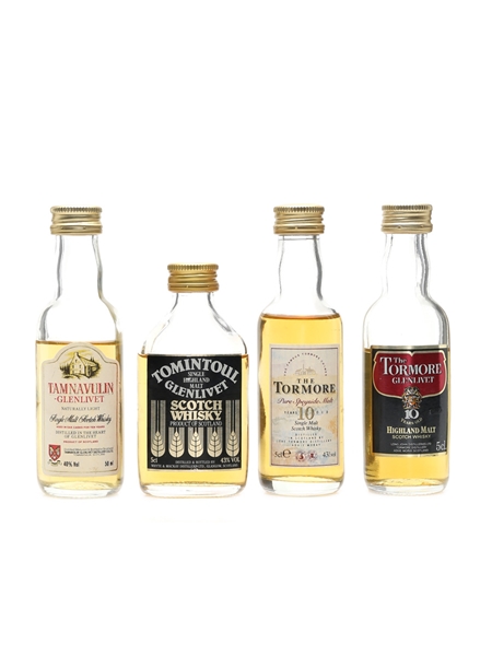 Tamnavulin-Glenlivet, Tomintoul & Tormore  4 x 5cl