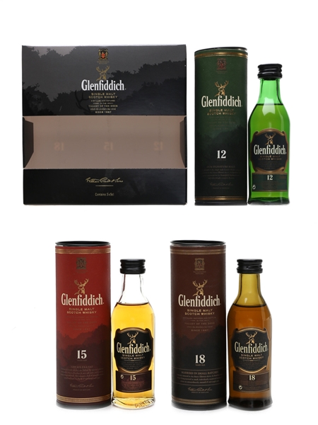 Glenfiddich 12, 15 & 18 Year Old  3 x 5cl / 40%