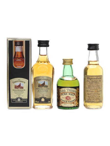 Famous Grouse Gold, Glen Turner & Usquaebach  3 x 5cl