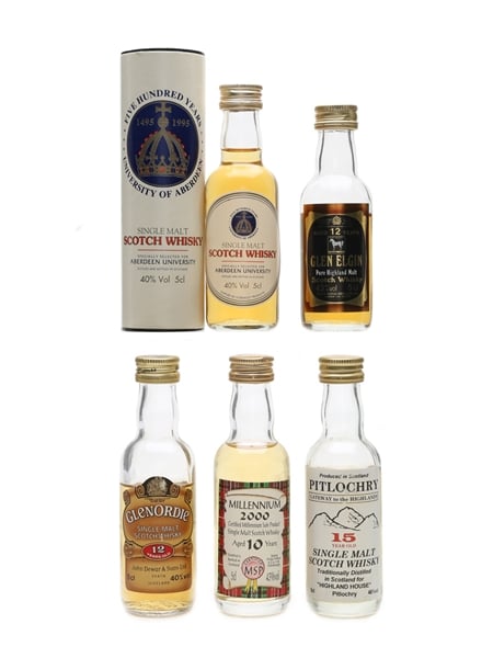 Assorted Single Malt Whisky Glenordie, Glen Elgin, Pitlochry 5 x 5cl