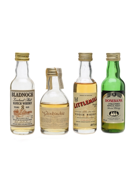 Bladnoch, Glenkinchie, Littlemill & Rosebank 8 Year Old & 10 Year Old 4 x 5cl