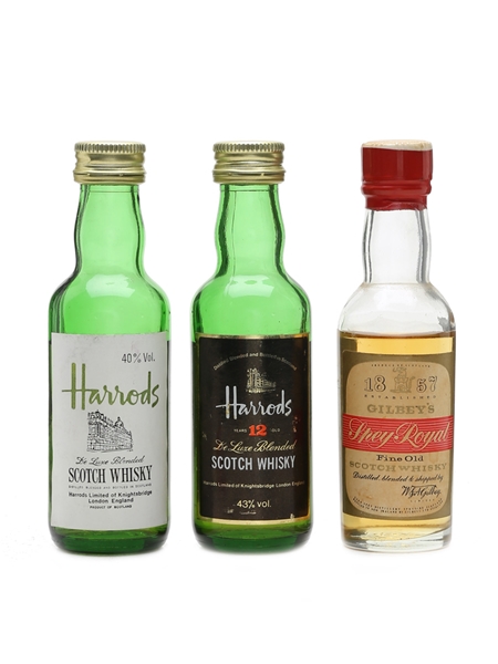 Harrods & Gilbey's  3 x 5cl