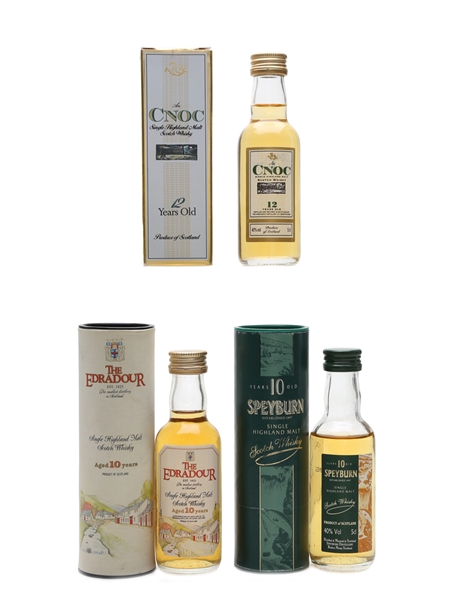 AnCnoc, Edradour & Speyburn 10 Year Old & 12 Year Old 3 x 5cl / 40%