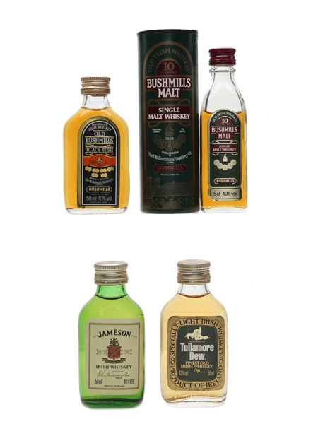 Bushmills, Jameson & Tullamore Dew Irish Whiskey 4 x 5cl