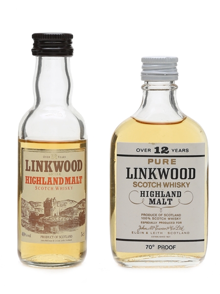 Linkwood 12 Year Old Bottled 1970s & 1980s 2 x 5cl / 40%