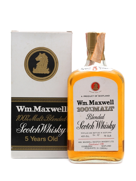 WM Maxwell 5 Year Old Bottled 1980s - Mario Rossi 75cl / 43%