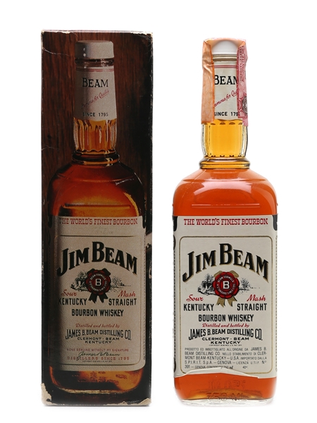 Jim Beam White Label Bottled 1980s - Spirit 75cl / 40%