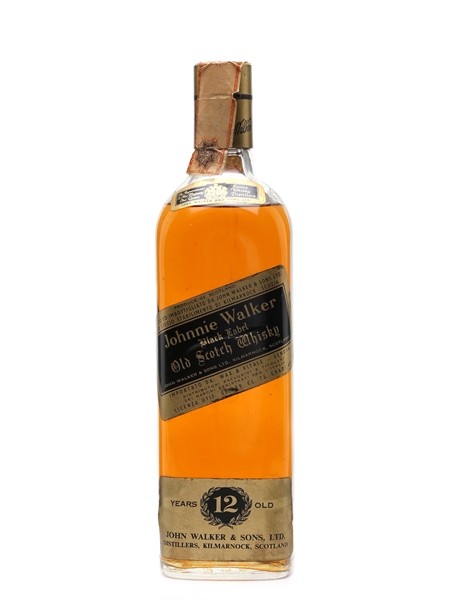 Johnnie Walker Black Label 12 Year Old Bottled 1970s - Wax & Vitale 75cl / 43%