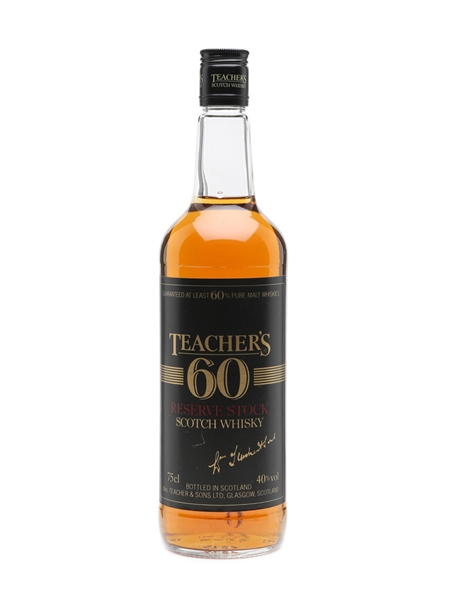 Teacher's 60 Reserve Stock Bottled 1980s 75cl