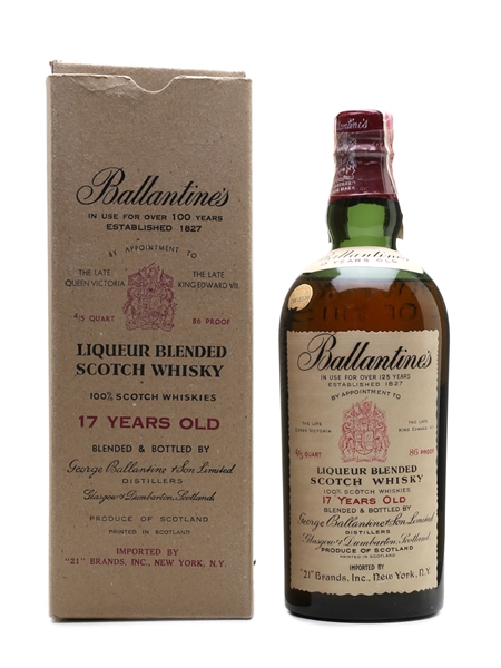 Ballantine's 17 Year Old Bottled 1950s - 21 Brands 75cl / 43%