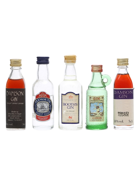 5 x Assorted Gin Miniatures 