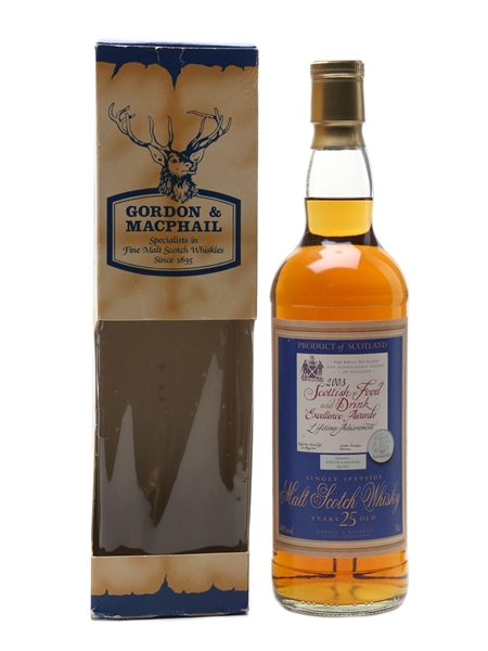 Gordon & MacPhail 25 Year Old Speyside Malt Bottled 2003 - Scottish Food & Drink Excellence Awards 70cl / 40%